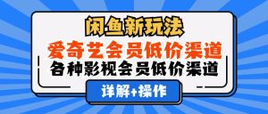 （12320期）闲鱼新玩法，爱奇艺会员低价渠道，各种影视会员低价渠道详解-聊项目