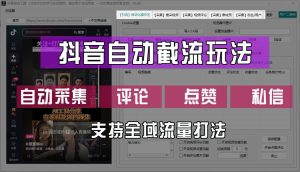 抖音自动截流玩法，利用一个软件自动采集、评论、点赞、私信，全域引流-聊项目