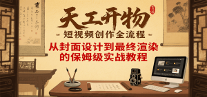 天工开物短视频创作全流程，从封面设计到最终渲染的保姆级实战教程-聊项目