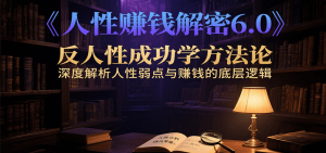 人性赚钱解密6.0，反人性成功学方法论，深度解析人性弱点与赚钱的底层逻辑-聊项目