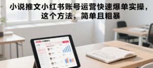 小说推文小红书账号运营快速爆单实操，这个方法，简单且粗暴-聊项目