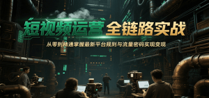 短视频运营全链路实战，从零到精通掌握最新平台规则与流量密码实现变现-聊项目