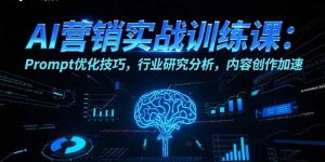 AI营销实战训练课：Prompt优化技巧，行业研究分析，内容创作加速-聊项目