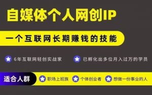 网创类公众号项目，自媒体个人网创IP，强IP强变现，操作一辈子-聊项目