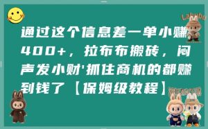 通过这个信息差一单小挣4张+，拉布布搬砖，闷声发小财抓住商机的都挣到钱了【保姆级教程】-聊项目