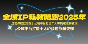 全域IP私教陪跑2025年，这套课程教你在公域平台打造个人IP快速涨粉变现-聊项目