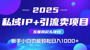 2025网创尽头项目，私域IP+引流，新手小白也能在家日入1000+-聊项目