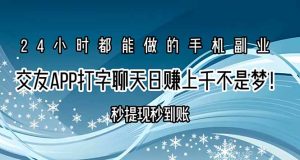 交友APP打字聊天赚钱秒提现秒到账，日赚上千不是梦！-聊项目