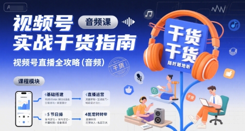 视频号实战干货指南，视频号直播全攻略(音频)-聊项目