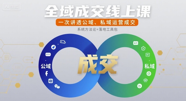 全域成交线上课，一次讲透公域、私域运营成交-聊项目