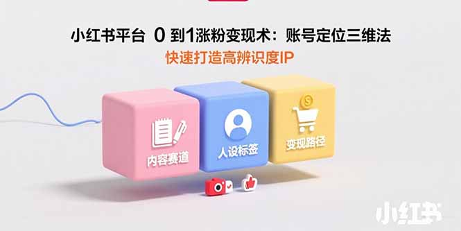 小红书平台0到1涨粉变现术：账号定位三维法，快速打造高辨识度IP-聊项目