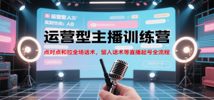 运营型主播训练营，点对点和拉全场话术，留人话术等直播起号全流程(更新8月)-聊项目