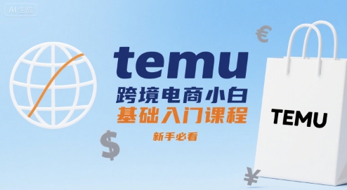 temu跨境电商小白基础入门课程，新手必看-聊项目