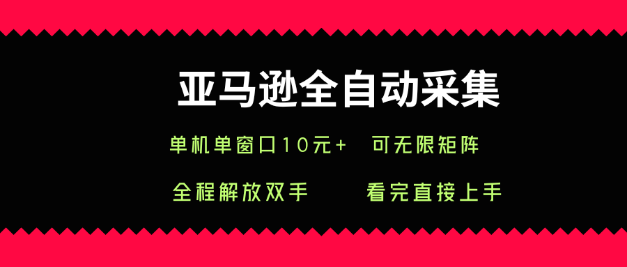 亚马逊全自动采集，单机单窗口一天10+，可无限矩阵去做【揭秘】-聊项目