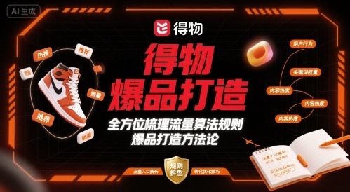 得物爆品打造，全方位梳理得物流量算法规则爆品打造规则-聊项目