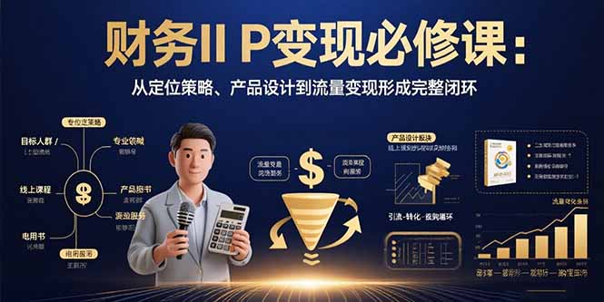 财务IP变现必修课：从定位策略、产品设计到流量变现形成完整闭环-聊项目