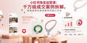 小红书珠宝运营课:千万级成交案例拆解,搭建高转化珠宝账号的核心方法-聊项目