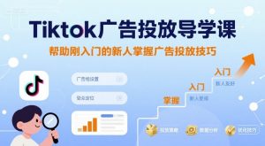 Tiktok广告投放导学课，帮助刚入门的新人掌握广告投放技巧-聊项目