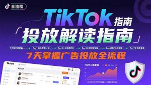 TikTok投放解读指南：后台操作/计划建立/模式选择，7天掌握广告投放全流程-聊项目