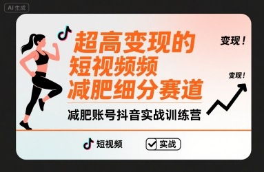 超高变现的短视频减肥细分赛道，减肥账号抖音实战训练营-聊项目