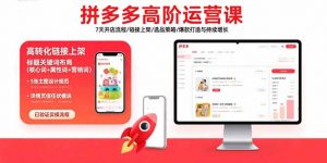 拼多多高阶运营课：7天开店流程/链接上架/选品策略/爆款打造与持续增长-聊项目