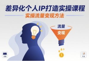 差异化个人IP打造实操课程，实操流量变现方法-聊项目