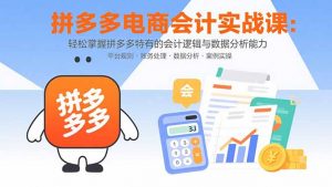 拼多多电商会计实战课：轻松掌握拼多多特有的会计逻辑与数据分析能力-聊项目