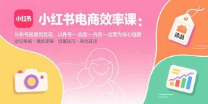 小红书电商效率课：从账号搭建到变现，以养号-选品-内容-运营为核心链路-聊项目