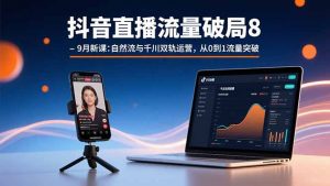 抖音直播流量破局8-9月新课:自然流与千川双轨运营,从0到1流量突破-聊项目