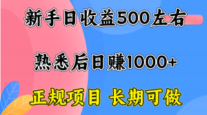 一台电脑,前期日收益300-500,熟练后日入1000左右-聊项目