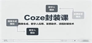 Coze封装课，图像生成、数字人应用、发票助手，流程封装技术-聊项目