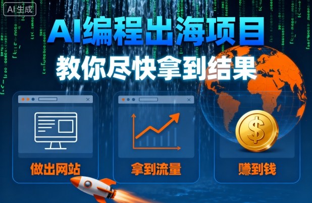 AI编程出海项目，教你尽快拿到结果-做出网站、拿到流量、賺到钱-聊项目