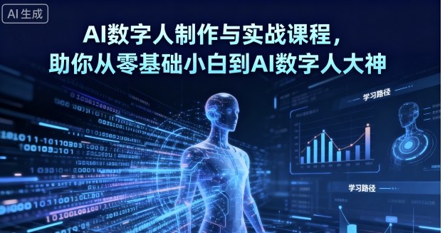 AI数字人制作与实战课程，助你从零基础小白到AI数字人大神-聊项目
