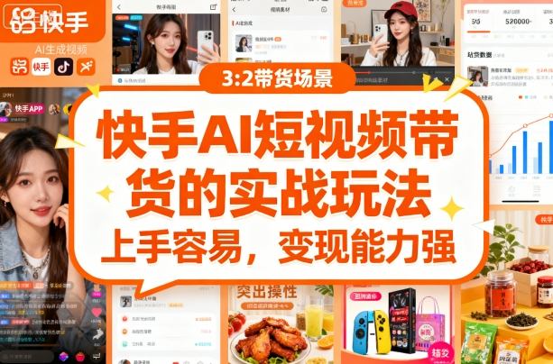 快手ai短视频带货的实战玩法，上手容易，变现能力强-聊项目