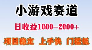 最新小游戏赛道,日收益1k-2k+,项目稳定上手快门槛低,在家就可以自己创业【揭秘】-聊项目