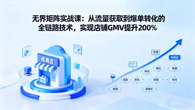 无界矩阵实战课：从流量获取到爆单转化的全链路技术，实现店铺GMV提升200%-聊项目