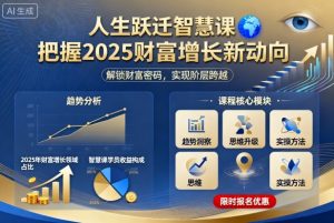 人生跃迁智慧课,把据2025财富增长新动向-聊项目