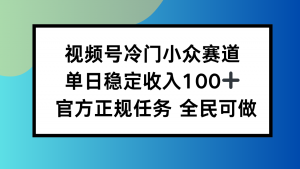 视频号小众赛道，单日稳定收入100+，适合所有人-聊项目