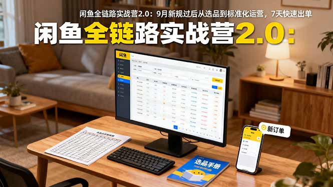 闲鱼全链路实战营2.0：9月新规过后从选品到标准化运营，7天快速出单-聊项目