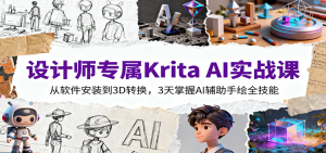设计师专属Krita AI实战课：从软件安装到3D转换，3天掌握AI辅助手绘全技能-聊项目