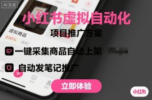 小红书虚拟自动化项目，一键采集商品自动上架，自动发笔记推广-聊项目