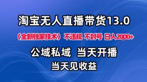 淘宝无人直播13.0，公域私域技术，不封号，不违规布局下半年旺季赛道，日入1K+(独家技术)【揭秘】-聊项目