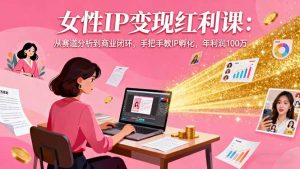 女性IP变现红利课:从赛道分析到商业闭环,手把手教IP孵化,年利润100万-聊项目