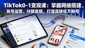 TikTok0-1变现课:掌握网络搭建、账号运营、分销变现,打造高转化万粉号-聊项目