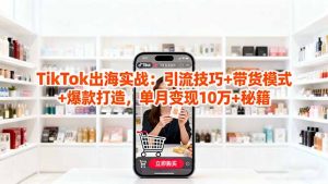 「TikTok出海实战」引流技巧+带货模式+爆款打造,单月变现10万+秘籍-聊项目