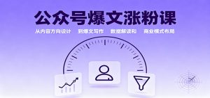 公众号爆文涨粉课：从内容方向设计到爆文写作，数据解读和商业模式布局-聊项目