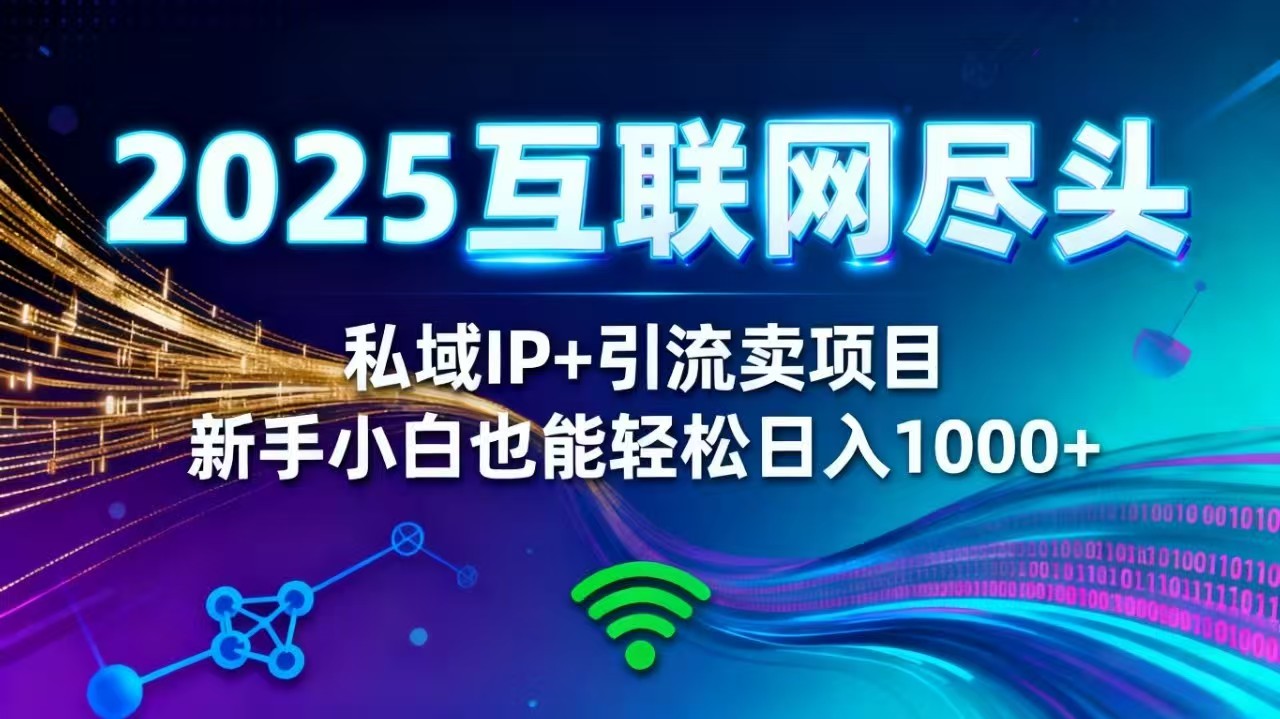2025网创尽头王炸项目！私域 IP + 精准引流，新手小白在家躺赚日入 1000+-聊项目
