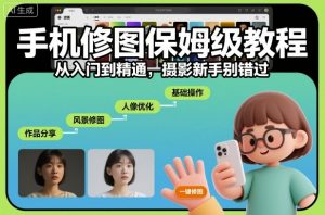 手机修图保姆级教程,从入门到精通,摄影新手别错过-聊项目