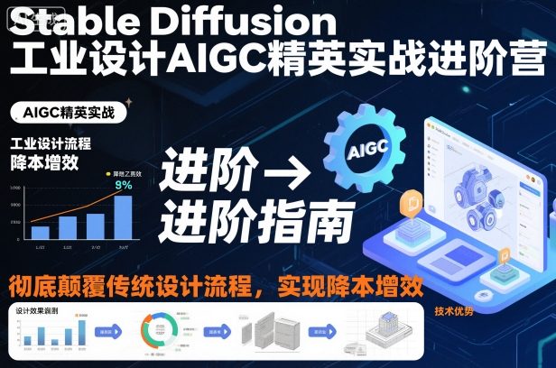 Stable Diffusion工业设计AIGC精英实战进阶营，彻底颠覆传统设计流程，实现降本增效-聊项目