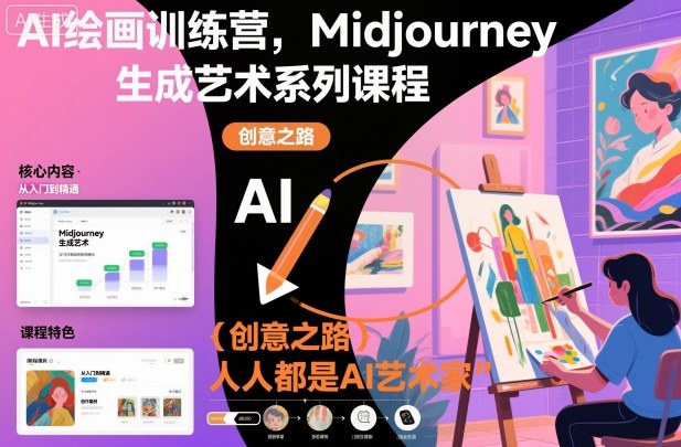 AI绘画训练营，Midjourney生成艺术系列课程，人人都是AI艺术家-聊项目